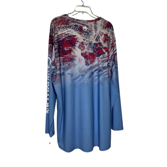 Magellan Outdoors Shirt Size 2X Boyfriend Fit Fish Gear in Blue and Pink Print - Picture 4 of 8